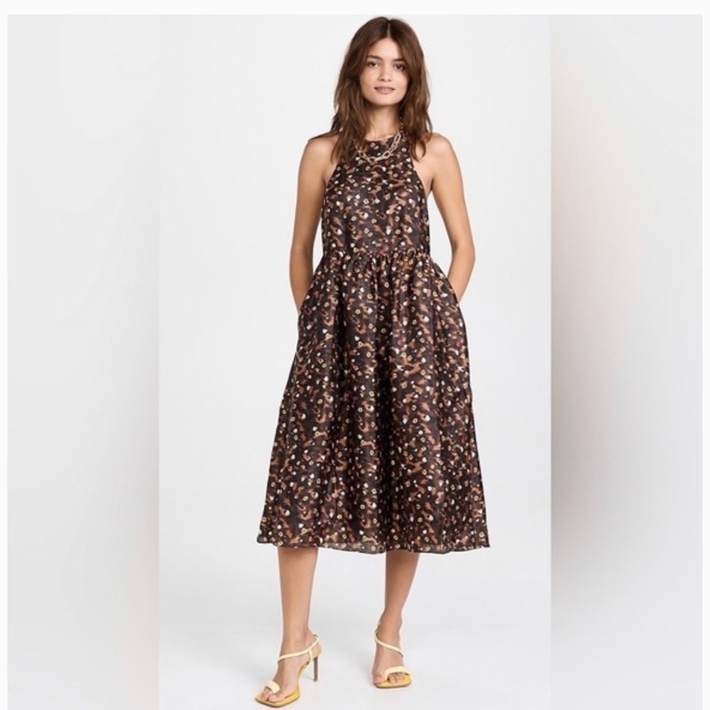 Baum und Pferdgarten‎ Adeva cheetah garden brown racerback dress